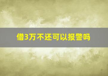 借3万不还可以报警吗