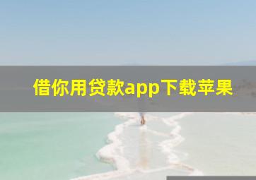 借你用贷款app下载苹果