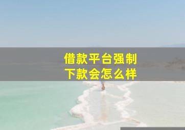 借款平台强制下款会怎么样