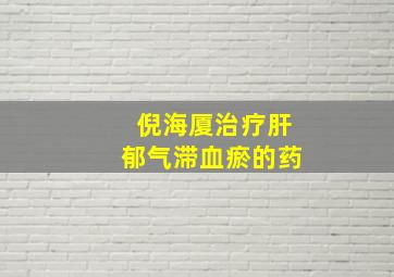 倪海厦治疗肝郁气滞血瘀的药