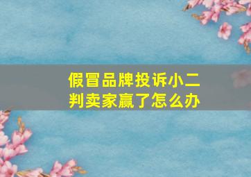 假冒品牌投诉小二判卖家赢了怎么办