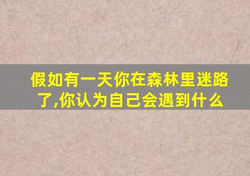 假如有一天你在森林里迷路了,你认为自己会遇到什么