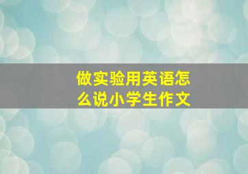 做实验用英语怎么说小学生作文