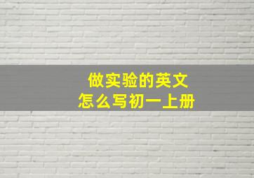 做实验的英文怎么写初一上册