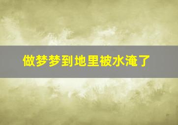 做梦梦到地里被水淹了