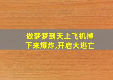 做梦梦到天上飞机掉下来爆炸,开启大逃亡