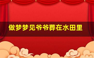 做梦梦见爷爷葬在水田里