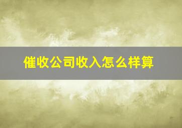 催收公司收入怎么样算