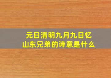 元日清明九月九日忆山东兄弟的诗意是什么