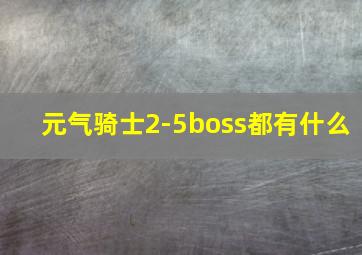 元气骑士2-5boss都有什么