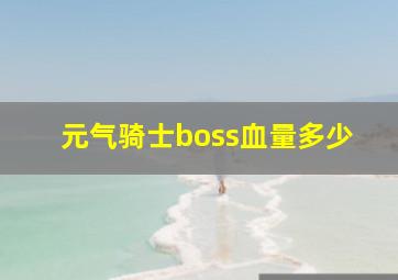 元气骑士boss血量多少