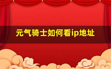 元气骑士如何看ip地址