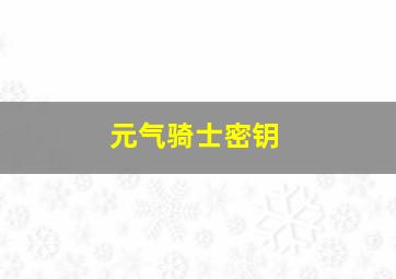 元气骑士密钥