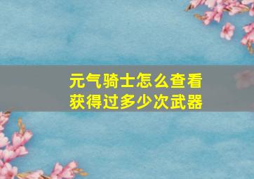 元气骑士怎么查看获得过多少次武器