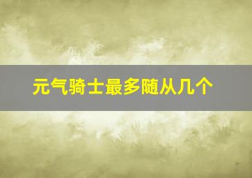 元气骑士最多随从几个