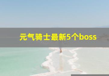 元气骑士最新5个boss