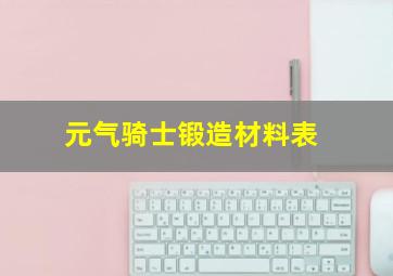 元气骑士锻造材料表