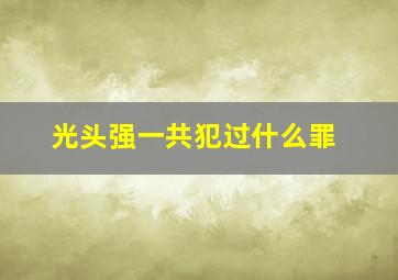 光头强一共犯过什么罪