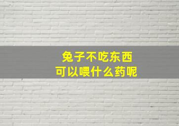 兔子不吃东西可以喂什么药呢