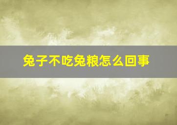 兔子不吃兔粮怎么回事