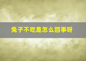 兔子不吃是怎么回事呀