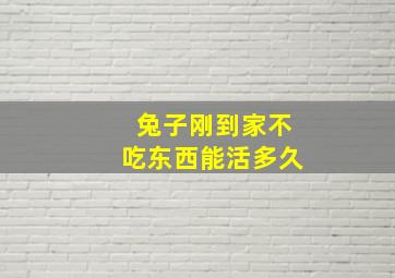 兔子刚到家不吃东西能活多久