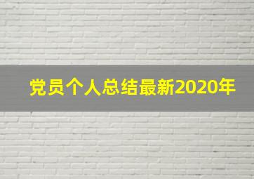 党员个人总结最新2020年