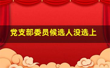 党支部委员候选人没选上