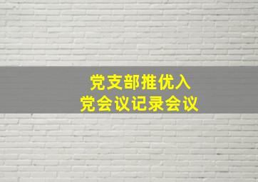 党支部推优入党会议记录会议