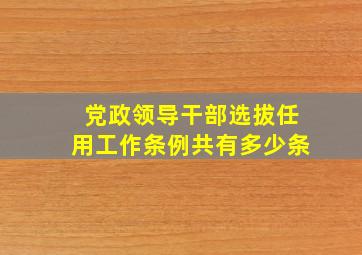 党政领导干部选拔任用工作条例共有多少条