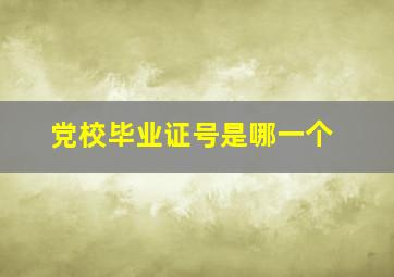 党校毕业证号是哪一个