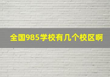 全国985学校有几个校区啊