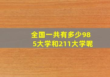 全国一共有多少985大学和211大学呢