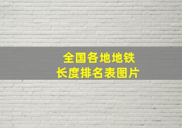 全国各地地铁长度排名表图片