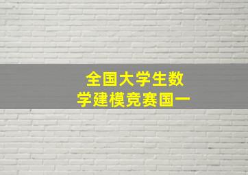 全国大学生数学建模竞赛国一