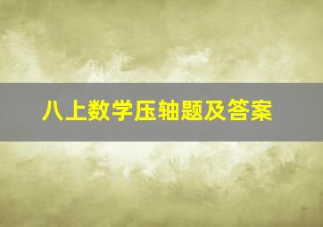 八上数学压轴题及答案