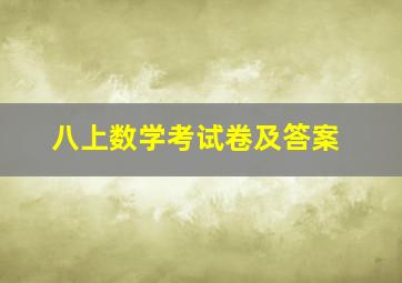 八上数学考试卷及答案