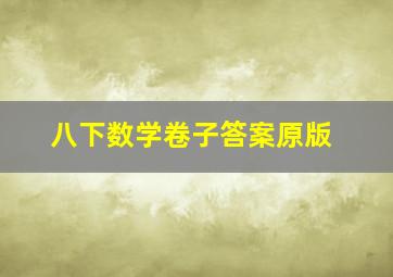 八下数学卷子答案原版