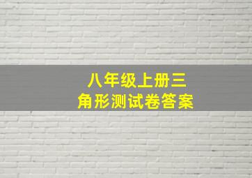 八年级上册三角形测试卷答案