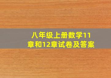 八年级上册数学11章和12章试卷及答案