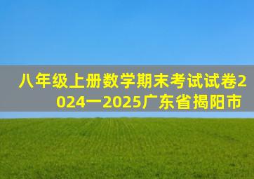 八年级上册数学期末考试试卷2024一2025广东省揭阳市