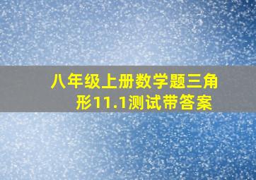 八年级上册数学题三角形11.1测试带答案