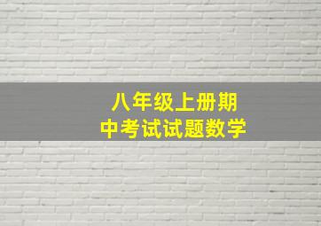 八年级上册期中考试试题数学