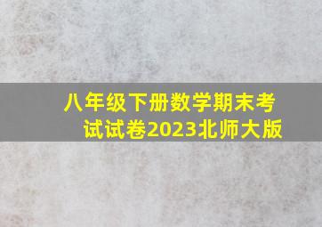 八年级下册数学期末考试试卷2023北师大版