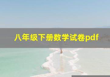 八年级下册数学试卷pdf