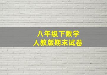 八年级下数学人教版期末试卷