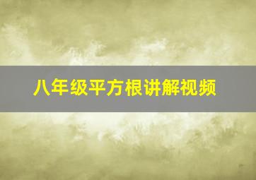 八年级平方根讲解视频