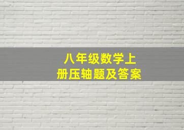 八年级数学上册压轴题及答案