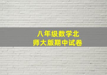 八年级数学北师大版期中试卷