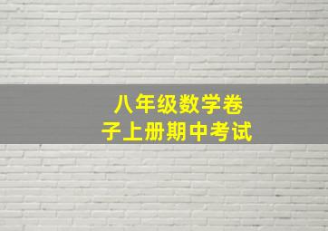 八年级数学卷子上册期中考试